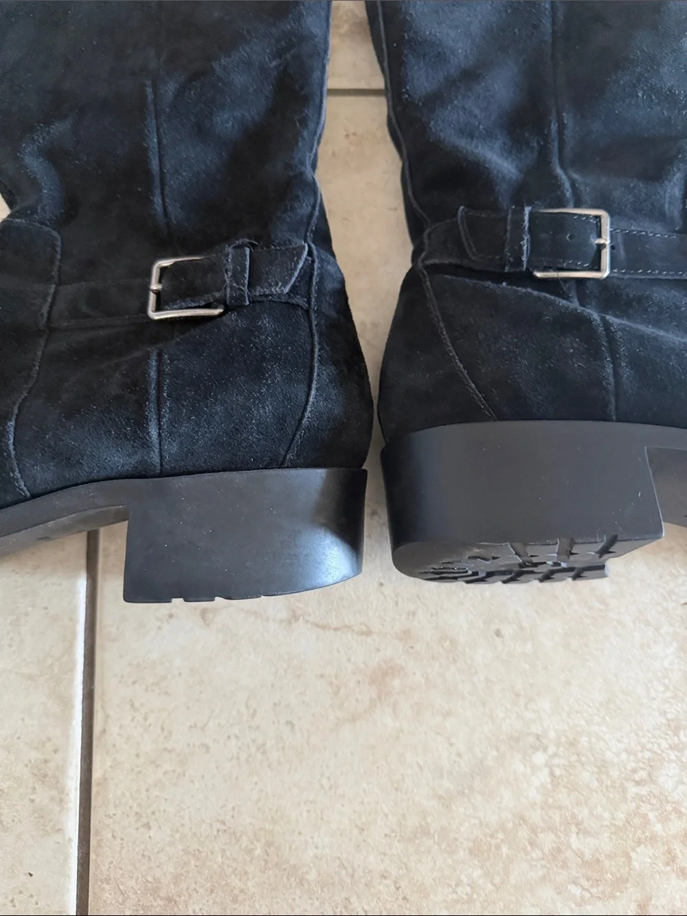 Cole Haan Putnam waterproof black suede knee-high riding boots